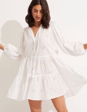 Seafolly Beach Dresses | Embroidery Tiered Dress White – Womens